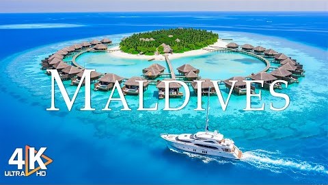 Maldives 4K Ultra HD Video - Crystal Clear Waters & Stunning Beaches with Relaxing Music